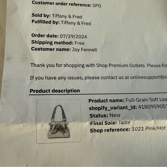 Tiffany & Fred Pink Bow Accent Women's Bag - Picture 7 of 7